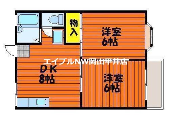 エトワール東岡山の物件間取画像